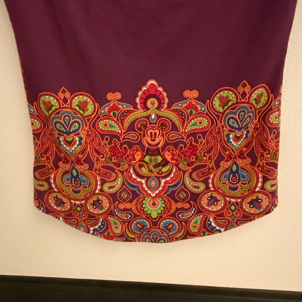 Disney Parks Ladies Short Sleeve Plum Floral Top with Hidden Mickey - XS - Picture 11 of 11